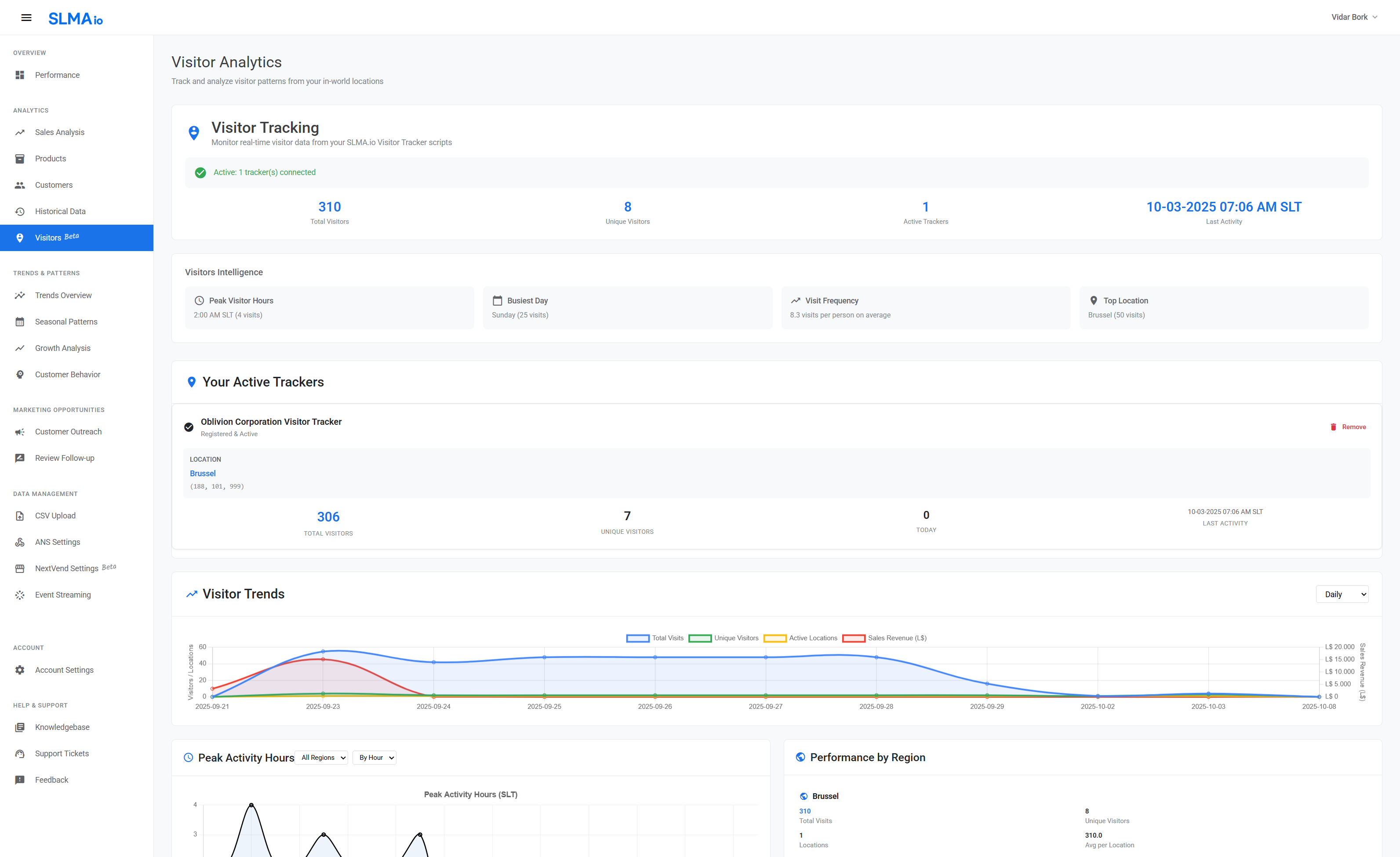 Visitor Analytics Dashboard